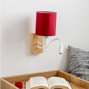 Lampă LED de perete Brilagi NUBILA WOOD 1xE27/25W/230V + LED/3W stejar/roșu Pompeian