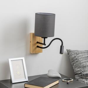 Lampă LED de perete Brilagi NUBILA WOOD 1xE27/25W/230V + LED/3W stejar/antracit