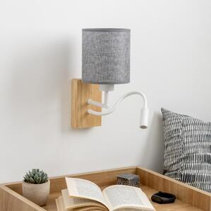 Lampă LED de perete Brilagi NUBILA WOOD 1xE27/25W/230V + LED/3W stejar/gri