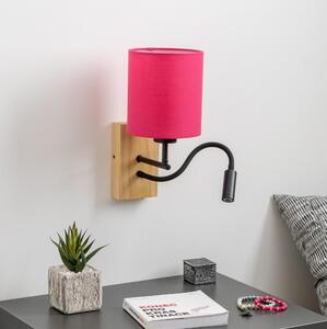 Lampă LED de perete Brilagi NUBILA WOOD 1xE27/25W/230V + LED/3W stejar/roz