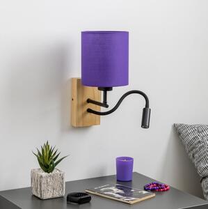 Lampă LED de perete Brilagi NUBILA WOOD 1xE27/25W/230V + LED/3W stejar/mov