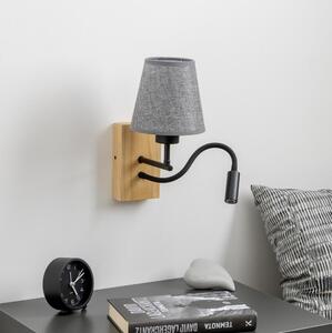 Lampă LED de perete Brilagi NUBILA WOOD 1xE27/25W/230V + LED/3W stejar/gri