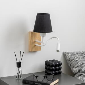 Lampă LED de perete Brilagi NUBILA WOOD 1xE27/25W/230V + LED/3W stejar/negru