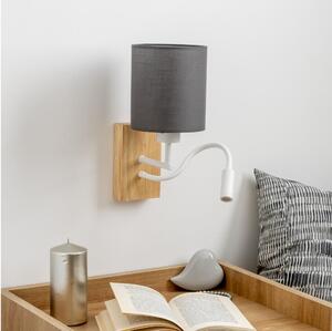 Lampă LED de perete Brilagi NUBILA WOOD 1xE27/25W/230V + LED/3W stejar/antracit