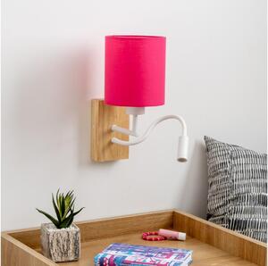 Lampă LED de perete Brilagi NUBILA WOOD 1xE27/25W/230V + LED/3W stejar/roz