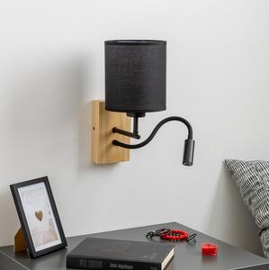 Lampă LED de perete Brilagi NUBILA WOOD 1xE27/25W/230V + LED/3W stejar/negru