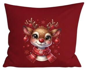 3D husa pentru perna din microfibra MERRY FAWN 45x45 cm, rosu