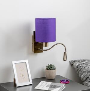 Lampă LED de perete Brilagi NUBILA 1xE27/25W/230V + LED/3W alamă/mov