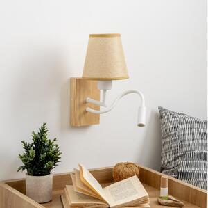Lampă LED de perete Brilagi NUBILA WOOD 1xE27/25W/230V + LED/3W stejar/maro deschis