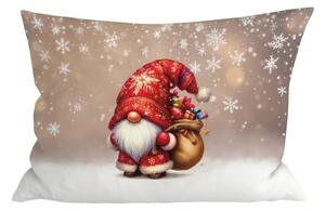 Husa de perna 3D din microfibra SANTA GNOME 50x70 cm, rosu