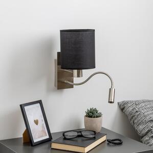 Lampă LED de perete Brilagi NUBILA 1xE27/25W/230V + LED/3W crom mat/negru