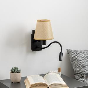 Lampă LED de perete Brilagi NUBILA 1xE27/25W/230V + LED/3W negru/maro deschis