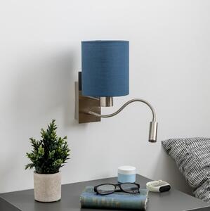 Lampă LED de perete Brilagi NUBILA 1xE27/25W/230V + LED/3W crom mat/albastru închis
