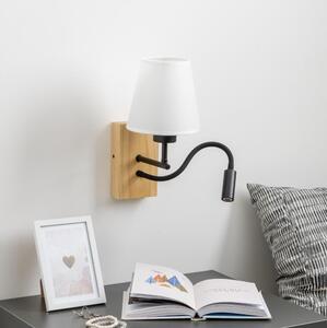 Lampă LED de perete Brilagi NUBILA WOOD 1xE27/25W/230V + LED/3W stejar/alb