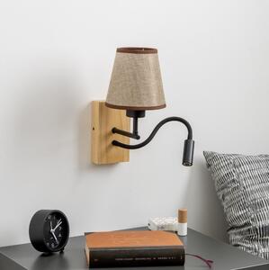 Lampă LED de perete Brilagi NUBILA WOOD 1xE27/25W/230V + LED/3W stejar/maro