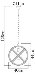 Lustra Ulleu, design rustic, soclu E27, IP20, diametru 40 cm, metal si franghie
