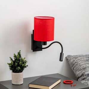 Lampă LED de perete Brilagi NUBILA 1xE27/25W/230V + LED/3W negru/roșu