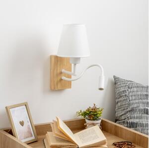 Lampă LED de perete Brilagi NUBILA WOOD 1xE27/25W/230V + LED/3W stejar/alb