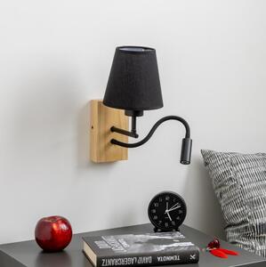 Lampă LED de perete Brilagi NUBILA WOOD 1xE27/25W/230V + LED/3W stejar/negru