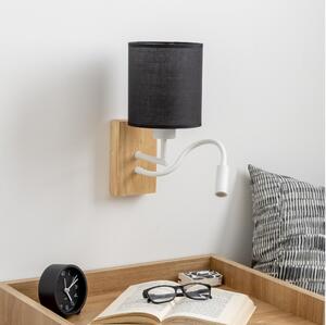 Lampă LED de perete Brilagi NUBILA WOOD 1xE27/25W/230V + LED/3W stejar/negru