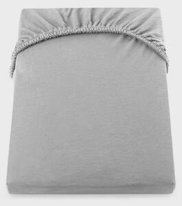 Cearșaf de pat din bumbac cu elastic Amber gri-deschis