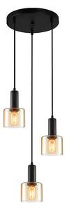 Lustră pe cablu SANTIA 3xE27/40W/230V ITALUX PND-65342-3A-BK+AMB