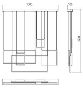 Redo 01-2317 - Lustră LED reglabilă pe cablu PLANA LED/80W/230V, aurie