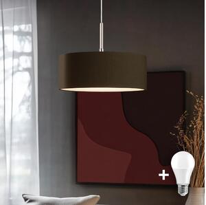 Eglo - Pendul LED pe cablu TUNJA 1xE27/60W/230V maro