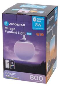 Lustră LED RGBW dimabilă pe cablu Aigostar MESH LED/8W/230V + telecomandă
