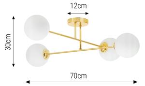 Lustră pe tijă 4xE27/35W/230V d. 70 cm auriu