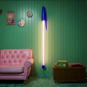 SELETTI Lampă suspendată LED BIC, albastră, lungime 173 cm, Albastru, Camera de zi / sufragerie, Plastic, Design