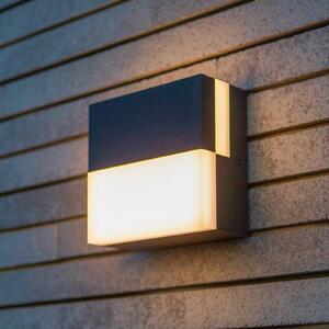 LUTEC Lampă de exterior cu LED DOMINO, gri închis, 14 x cm, IP65, Gri, Aluminiu, Modern