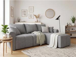 Coltar extensibil de colt SEVIO, gri, reversibil, 246x145 cm + 2 perne GRATUIT