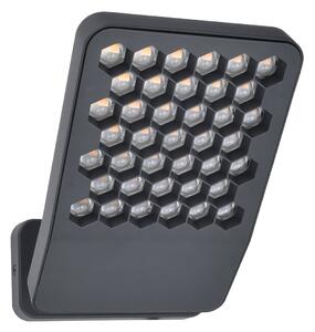 LUTEC Lampă de perete pentru exterior cu LED ATLANTIS, gri închis, 22 cm, metal, IP54, Gri, Aluminiu, Modern