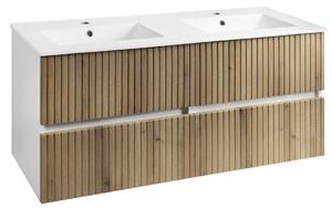 Aqualine Aqualine, Mobilier lavoar PANEDA STRIP 119x55x45.2cm, stejar Emporio, PN312