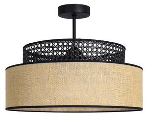Lustră aplicată BOHO 1xE27/60W/230V negru/ratan
