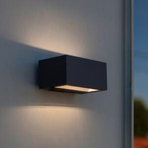 LUTEC Lampă LED de exterior GEMINI, gri închis, 14 cm, IP54, lumină orientabilă în, Gri, Aluminiu, Modern, Perete unghiular