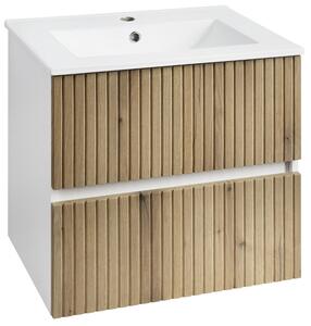 Aqualine Aqualine, Mobilier lavoar PANEDA STRIP 59.5x55x45.2cm, stejar Emporio, PN360