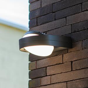 LUTEC Aplică de exterior cu LED FELE, gri închis, 20 cm, metal, IP54, Gri, Aluminiu, Modern