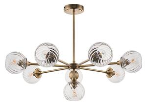 Lustră pe tijă Endon 103172 ALLEGRA 8xE14/7W/230V alamă/transparent