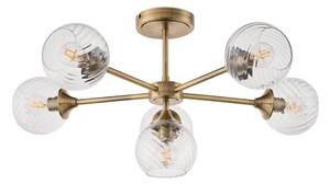Lustră pe tijă Endon 103171 ALLEGRA 6xE14/7W/230V alamă/transparent