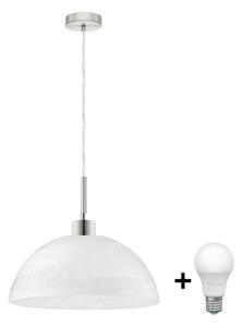 Lustră LED cu cablu, 1xE27/60W/230V, alb/transparent