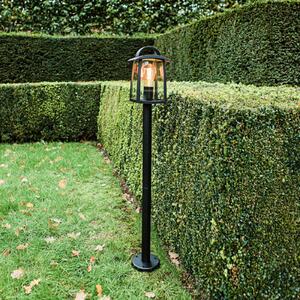 LUTEC Bornă luminoasă KELSEY, negru, înălțime 104 cm, metal, IP44, E27, reglabil, Negru, Aluminiu, Modern