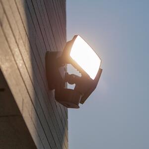 LUTEC Proiector exterior cu senzor LED CHIMERA, negru, 2 becuri, IP54, Negru, Plastic, Spot de perete