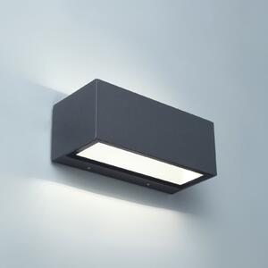 LUTEC Lampă LED de exterior GEMINI, gri închis, 22 cm, IP54, lumină orientabilă în, Gri, Aluminiu, Modern, Perete unghiular