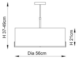 Lustră pe tijă Endon 95834 HAYFIELD 3xE27/40W/230V crom mat/bej