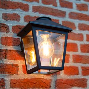 LUTEC Lampă de exterior ZAGO, negru, 20 cm, metal, IP44, E27, reglabil, Negru, Aluminiu, Modern, Felinar