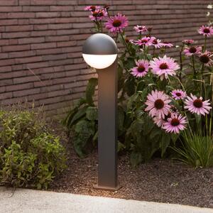 LUTEC Bornă luminoasă LOOMA, gri închis, înălțime 70 cm, metal, IP54, E27, reglabil, Gri, Aluminiu, Modern