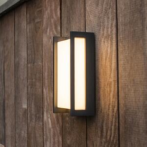 LUTEC connect Lampă de exterior inteligentă cu LED QUBO, gri închis, 22 cm, IP54, RGB, CCT, Gri, Aluminiu, Modern