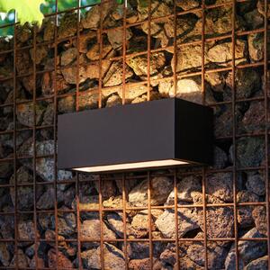 LUTEC Lampă de perete exterioară cu LED GEMINI, negru, 22 cm, IP54, lumină orientată, Negru, Aluminiu, Modern, Perete unghiular